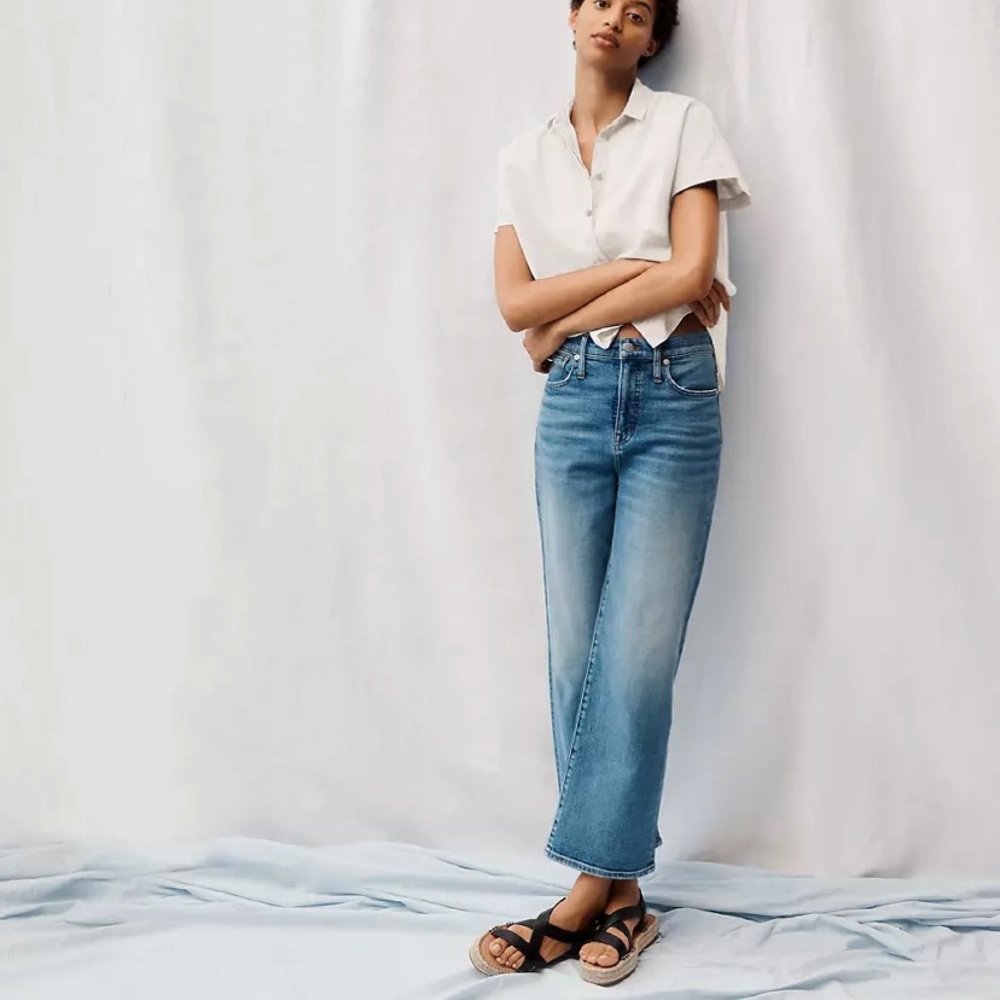 Madewell Slim Wide-Leg Crop Jeans Reggie Wash